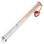 Crystalline ballpoint pen Ladybug, White, Red lacquered, Rose gold-tone plated